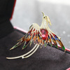 Sun Cloud senior Light extravagance Diamond Multicolor Phoenix Bird Brooch personality Simplicity Female models Gold-plated Pin Mixed batch