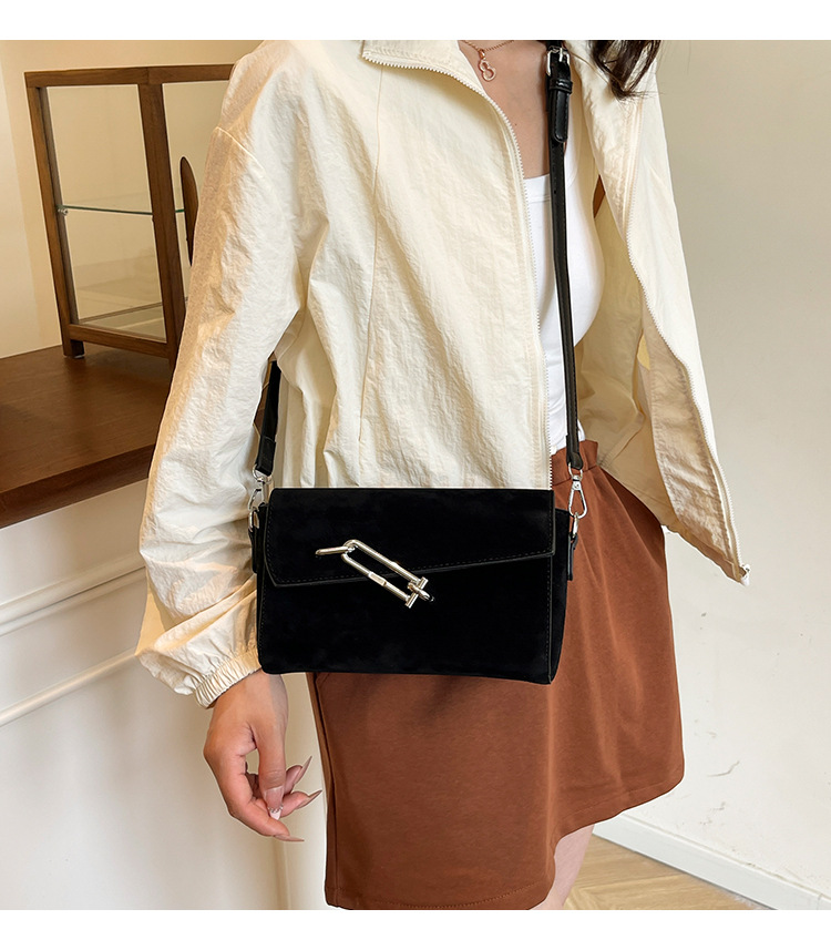 Suede Exquisite Lockbox Bag For Women 2025 New Model, Light Luxury, Niche High-End Sense, Shoulder Bag, Crossbody Lock Buckle Small Square Bag_voghion.com