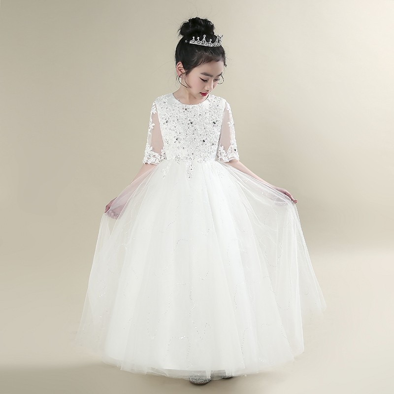 Vestido de niña nuevo vestido de princesa de alta calidad vestido de novia vestido de espectáculo de pequeño anfitrión vestido de piano