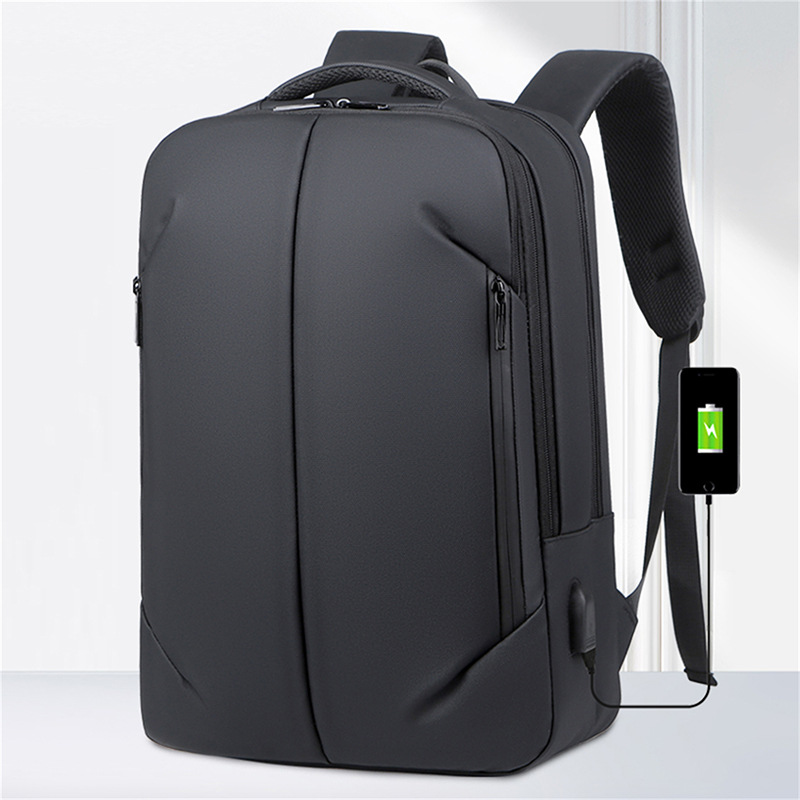 Cross-border men's business simple double shoulder bag, Korean version of the ins large capacity travel laptop bag stylish commuting backpack