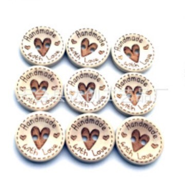 Botones de madera de bricolaje lindos ins love bee withlove accesorios de costura hechos a mano hebilla de madera