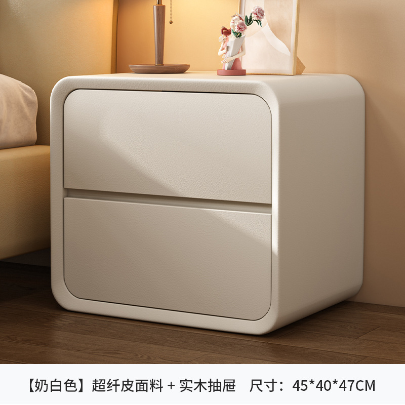 Mesita de noche dormitorio multifuncional luz lujo madera maciza cajón creativo mesita de noche estilo crema almacenamiento pequeño gabinete