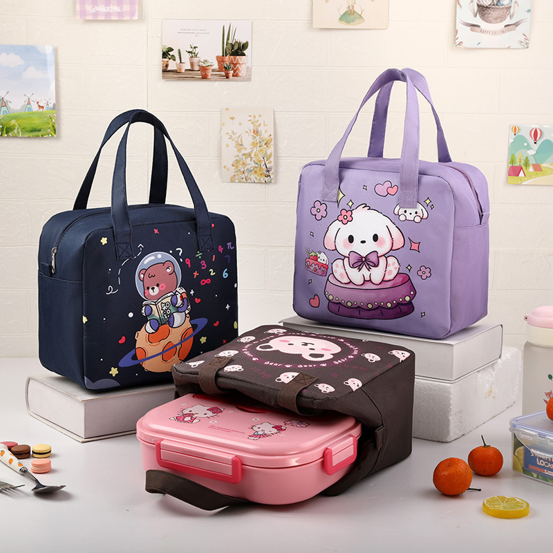 Student Lunch Box Bag Insulation Bag Large Waterproof Portable Lunch Box Bag Cartoon Cute Children's Lunch Bag for Work