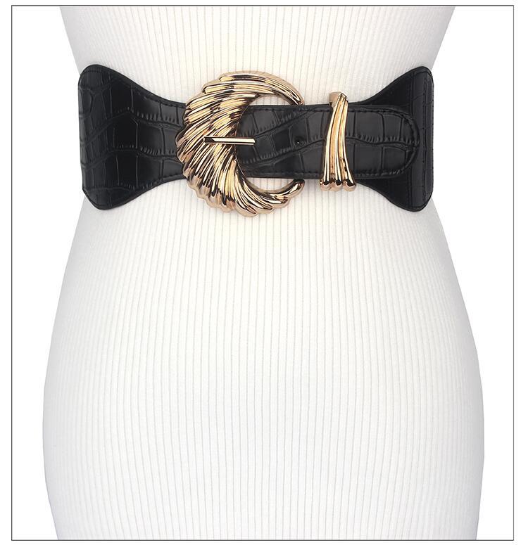 Black Color Fashion Women's Decorative Elastic Black Waistband Wholesale