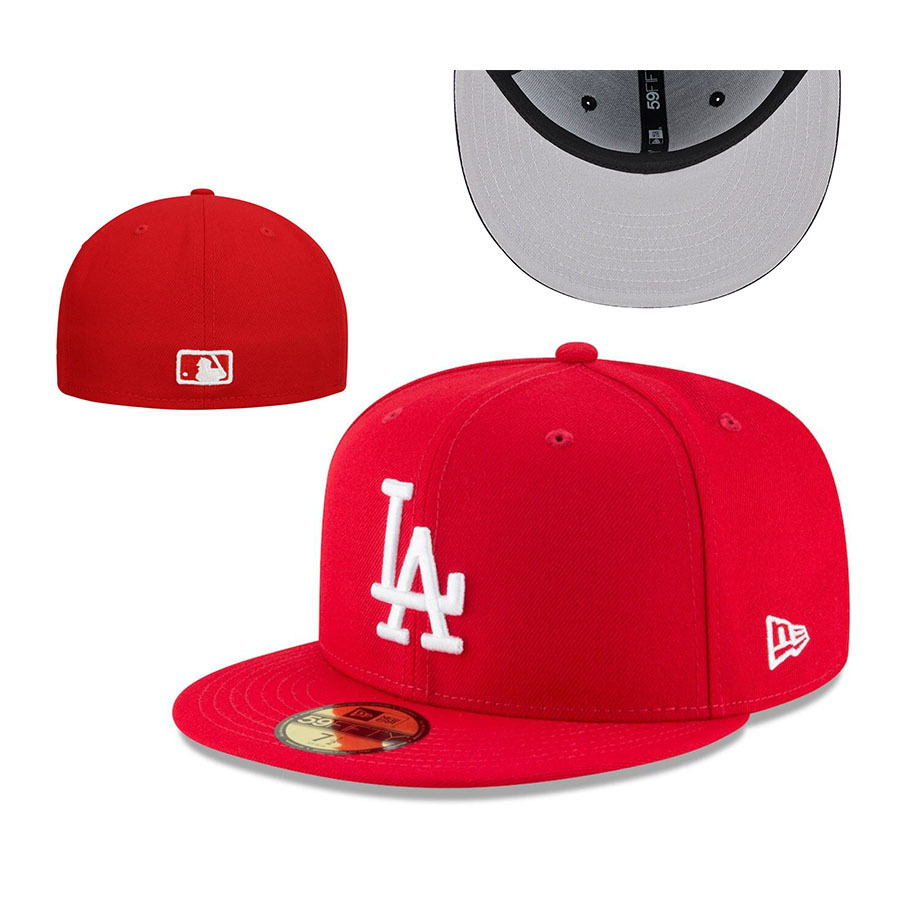 Nueva gorra de béisbol de LA con visera plana, gorra deportiva informal de estilo hip-hop cerrada, gorra de talla moderna de estilo coreano, gorra unisex bordada.