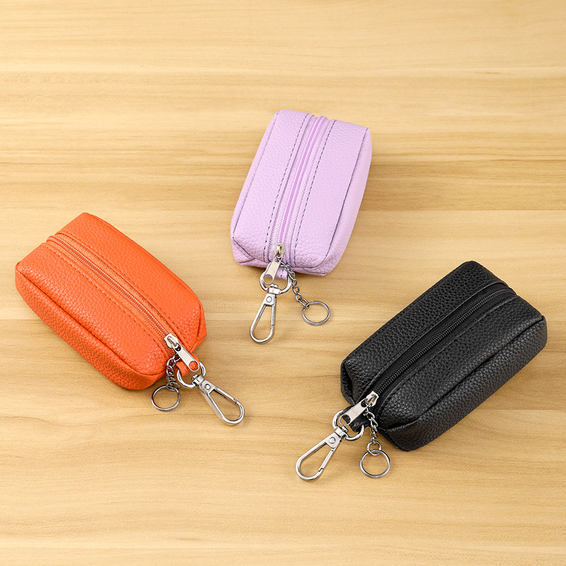 Venta caliente transfronteriza estuche para llaves para hombres de gran capacidad bolsa de almacenamiento de llaves de coche monedero bolsa de llavero multifuncional de cuero suave