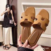 凉拖女风沙滩鞋仙女2025韩版一字拖新款夏季百搭拖鞋女夏外穿坡跟