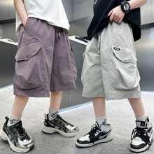男童短裤夏季薄款2025新款儿童夏款裤子中大童男孩炸街工装五分裤