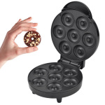 甜甜圈7孔跨境电饼铛早餐机不沾涂层三明治面包机甜甜圈机120V