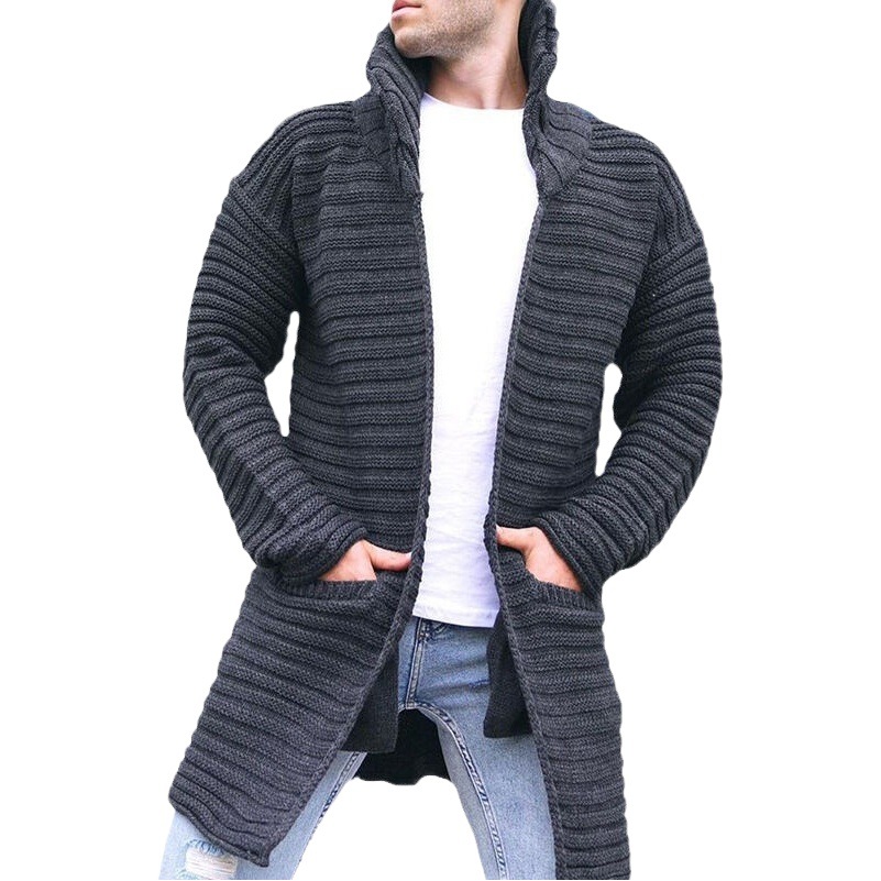 2023 Otoño e Invierno Nuevo cardigan de color sólido cuello alto de manga larga suéter de punto abrigo transfronterizo Amazon suéter europeo y americano