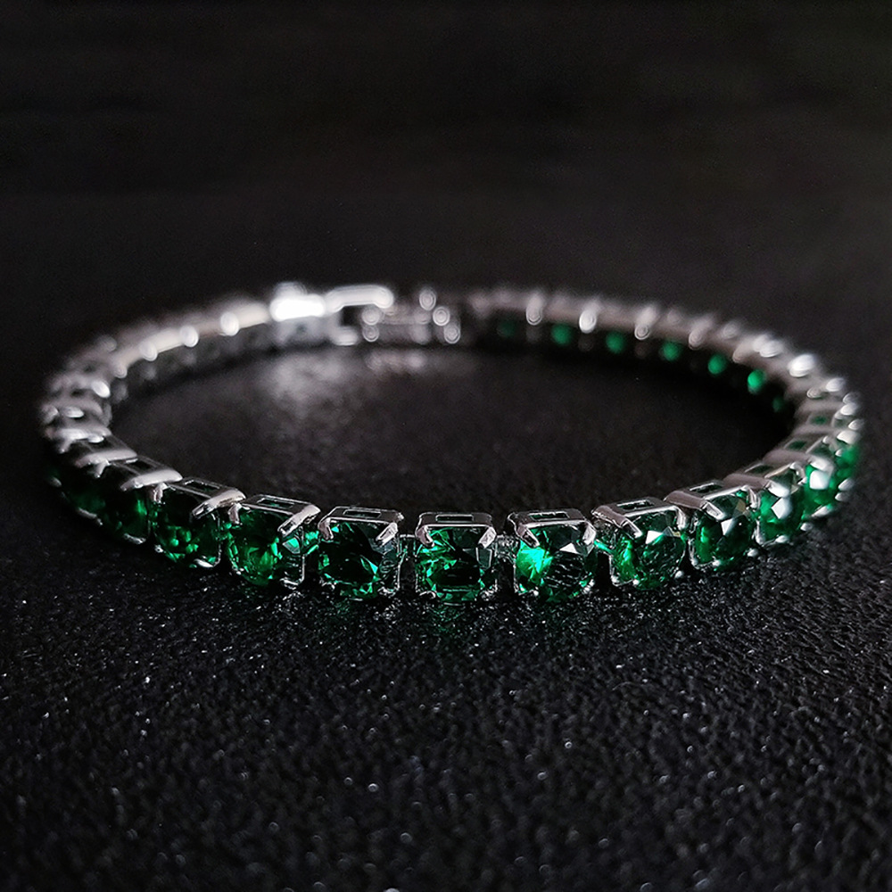 Hip Hop Tennis Armband Handstück Mehrfarbiges Zirkon Armband Damen Volldiamant Nicht verblassend S5787_voghion.com