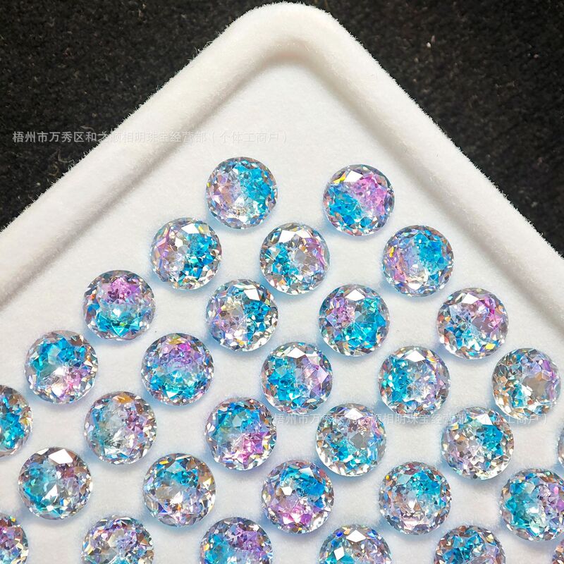 Round hand-held star-cut gradient 6mm zircon loose stone jewelry accessories, direct supply from the source manufacturer Round hand-held star-cut gradient 6mm zircon loose stone jewelry accessories, direct supply from the source manufacturer