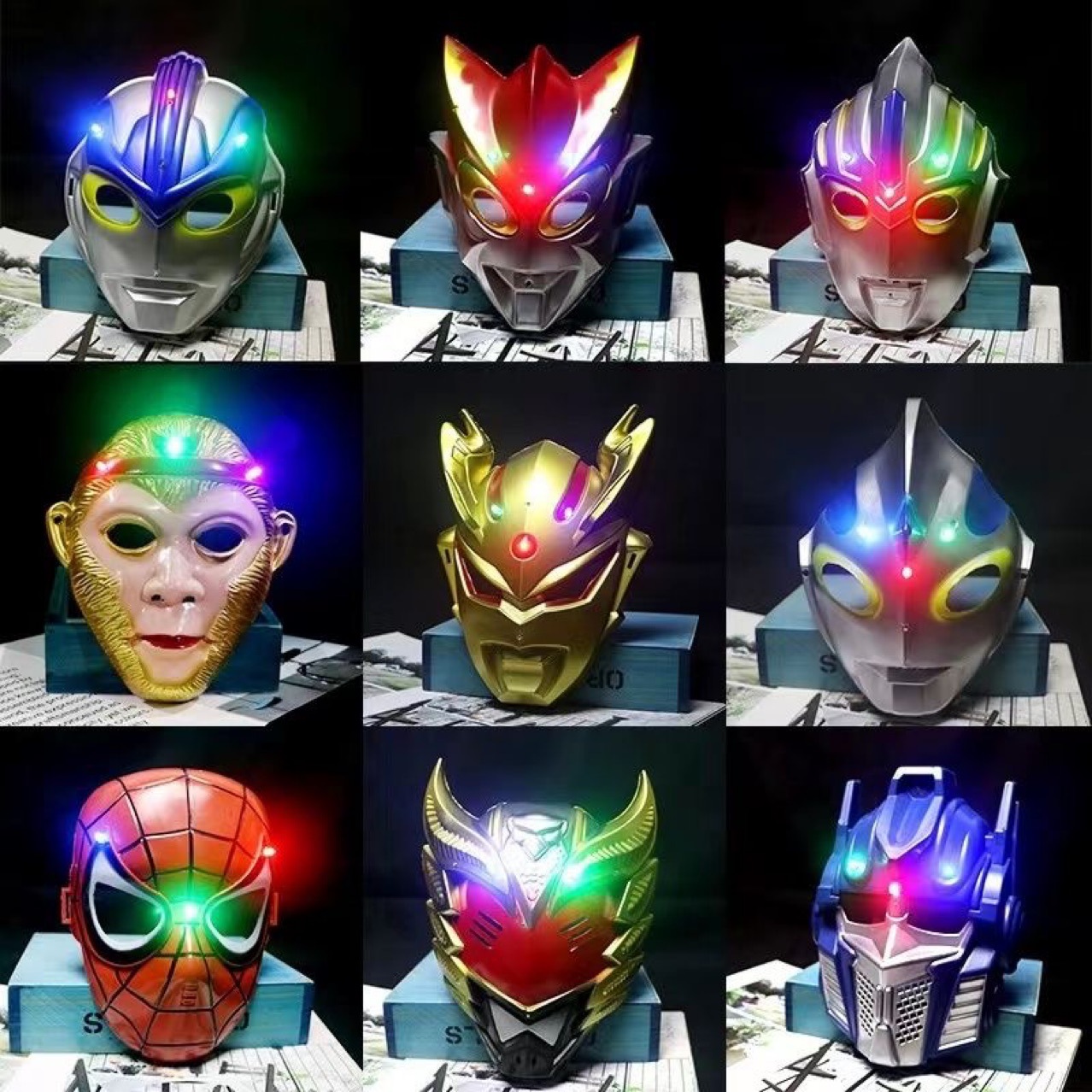 Cartoon Anime Superman Mask Ultraman Cerro Mask Puesto Atracciones Feria del templo Fuente Halloween Mask Ball