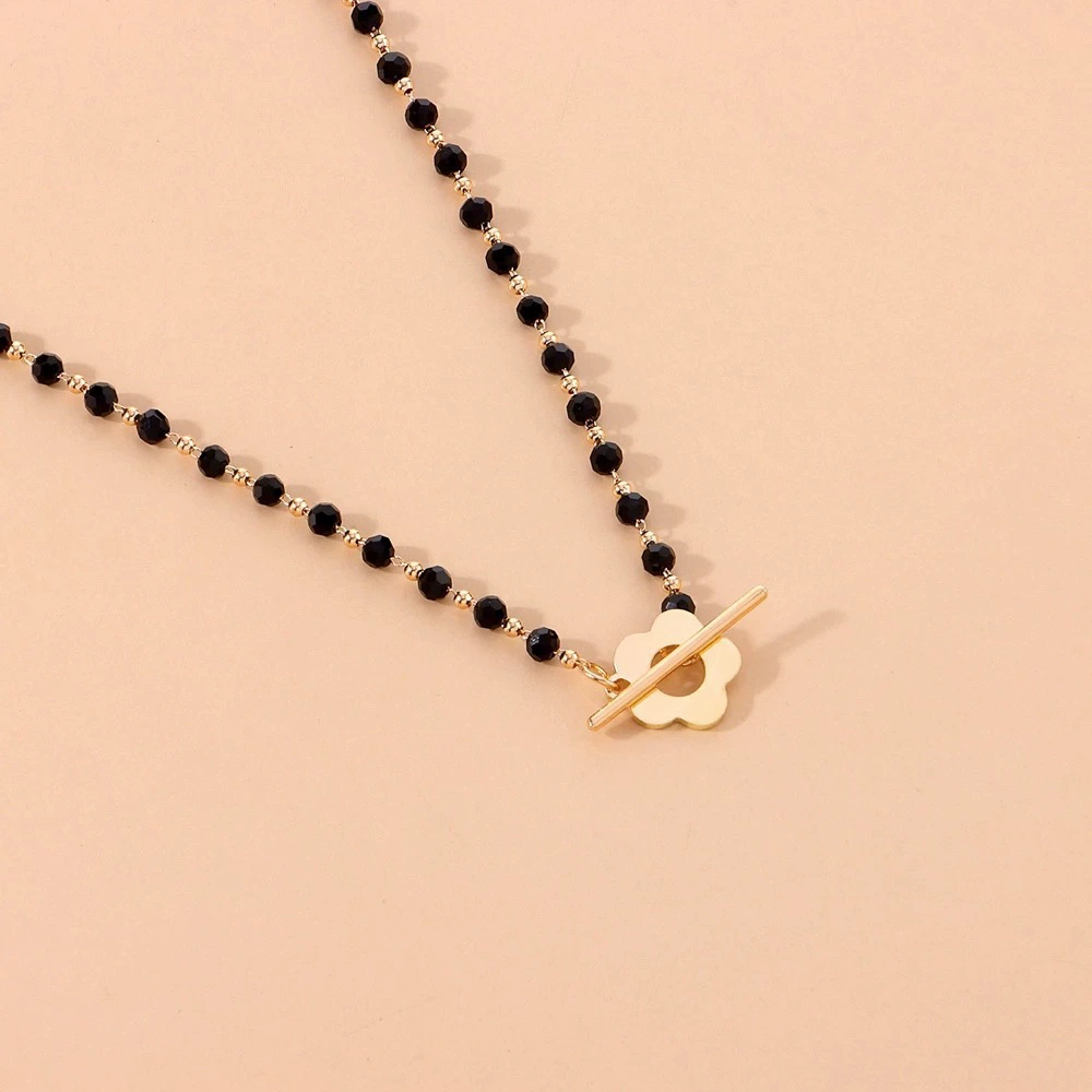 (Cross-border trading), black short beads, brand necklace pearl, European style, Aliexpress, flowered