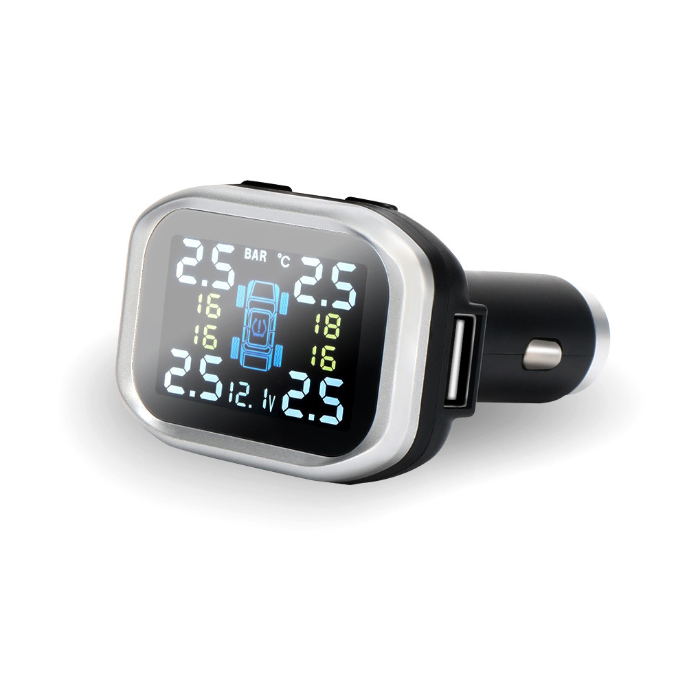 Jinyunsheng Car Tire Pressure Monitoring System (Tpms) Cigarette Lighter Type High-Precision Four-Wheel Display Sensor Portable