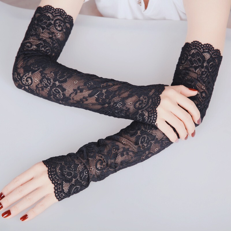 Long Sunscreen Lace Sleeve Gloves Women's Summer High Elastic Breathable Sexy Scar Cover Tattoo Driving Ice Silk Sleeve Arm Sleeve Long Sunscreen Lace Sleeve Gloves Women's Summer High Elastic Breathable Sexy Scar Cover Tattoo Driving Ice Silk Sleeve Arm Sleeve