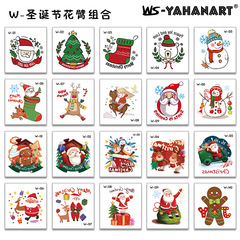 Cross-border Bestselling Cartoon Children's New Year's Christmas Arm Band Sticker Water Transfer Printing Snowflake Waterproof Temporary Tattoo