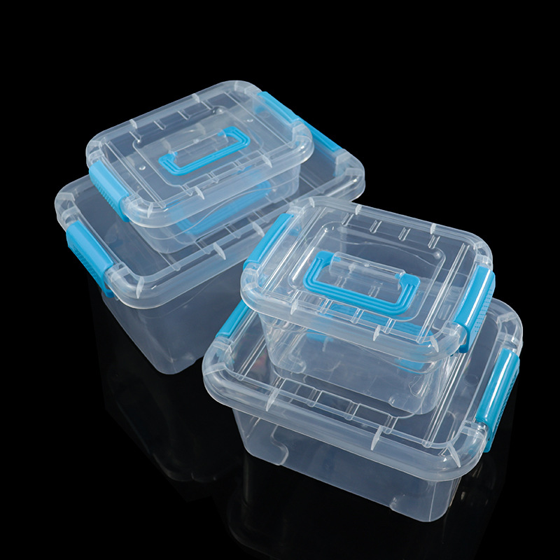 Caja de almacenamiento de plástico transparente Caja de almacenamiento de juguetes portátiles para niños Caja de almacenamiento de perlas de lavandería Caja de almacenamiento de accesorios de papelería Caja de almacenamiento