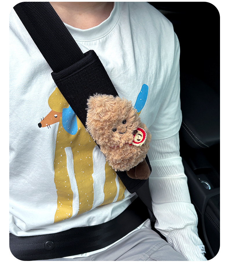 Creative Hat Penguin Car Seatbelt Shoulder Pad Protective Cover Anti-Neck Strangulation Plush Toy with a High-End Feel for Women