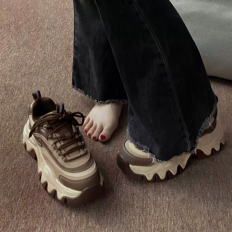 Tēta apavi sievietēm, mazas pēdas, jaunas, slinkas platformas kurpes, mafina apavi, ikdienas sporta apavi_voghion.com