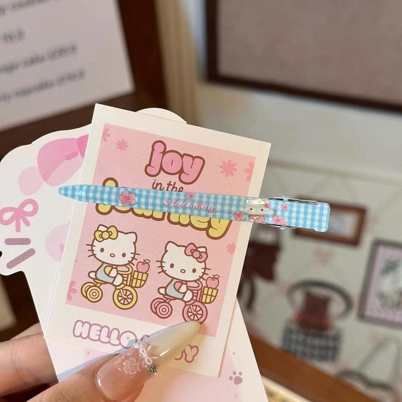 キティヘアピン、ワンラインヘアピン、超妖精かわいい漫画の頭飾り、かわいい女の子のふわふわ前髪、カッティングヘア、カモノハシクリップ|undefined