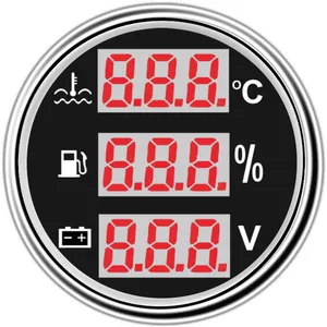 52mm Water Temperature, Oil Level, and Voltage Three-In-One Combination Gauge Suitable for Vehicle Combination Instrument Panel Car Modification Gauge Dashboard