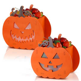 万圣节木质南瓜收纳盒创意零食饼干糖果置物盒多功能家居桌面装饰