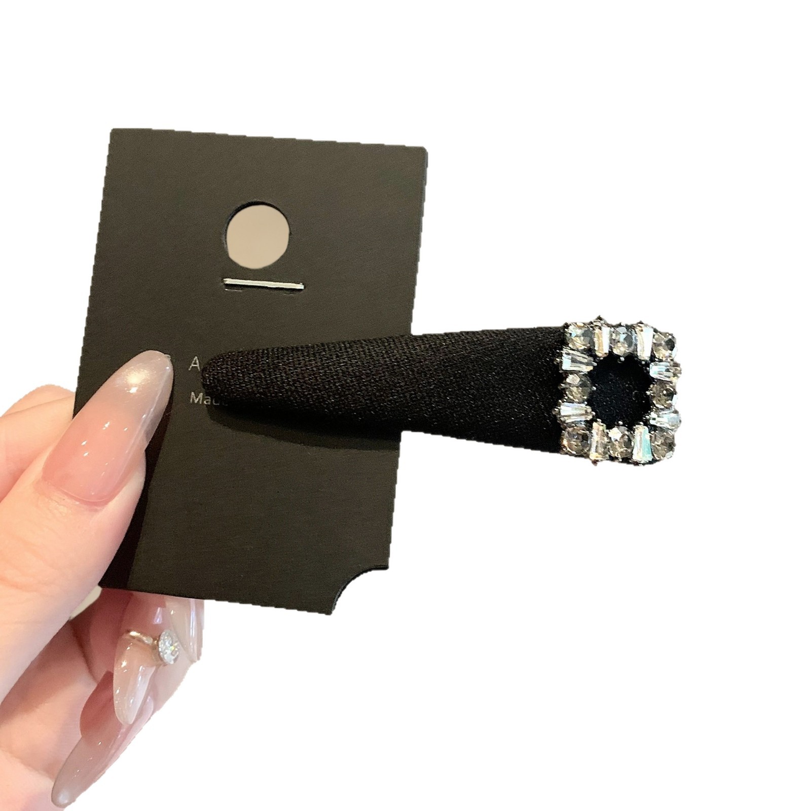 Fermaglio per capelli in tessuto con strass stile elegante_voghion.com