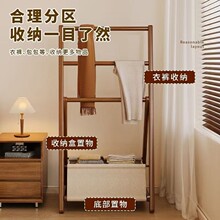 简易竹制衣帽架落地卧室折叠挂衣架中国风复古床边飘窗简易衣帽架