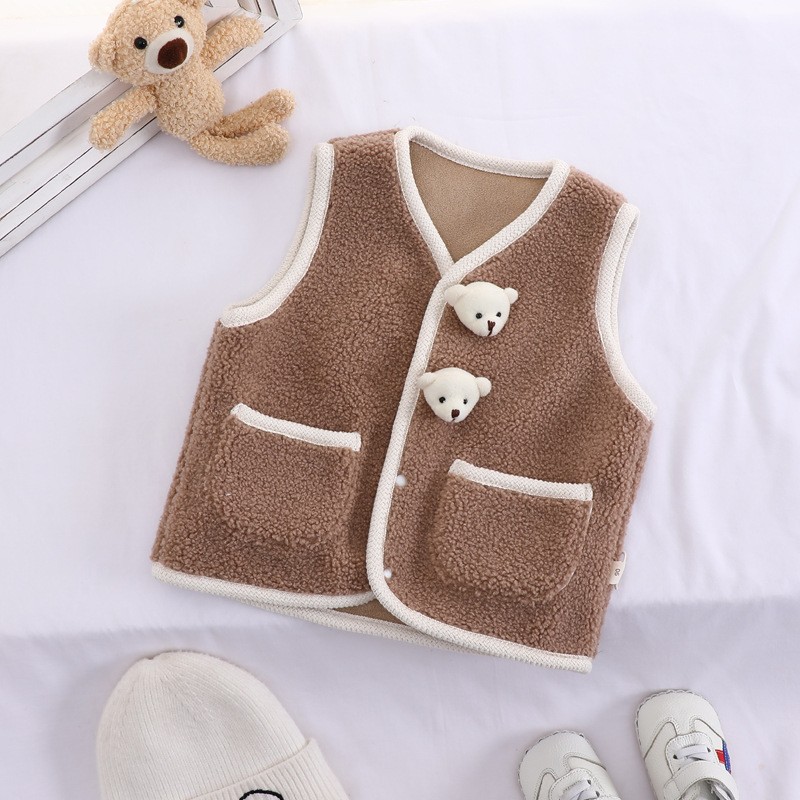 Chaleco de otoño e invierno de estilo coreano para niños Chaleco de algodón fino ligero estilo occidental para niños cálido desgaste exterior de las mujeres chaleco top de moda para niños