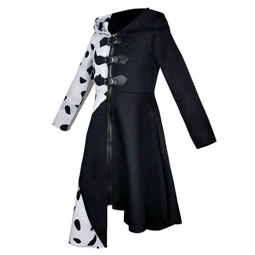 Halloween movie 101 Loyal Dog cos black and white witch Cruella Deville cosplay costume