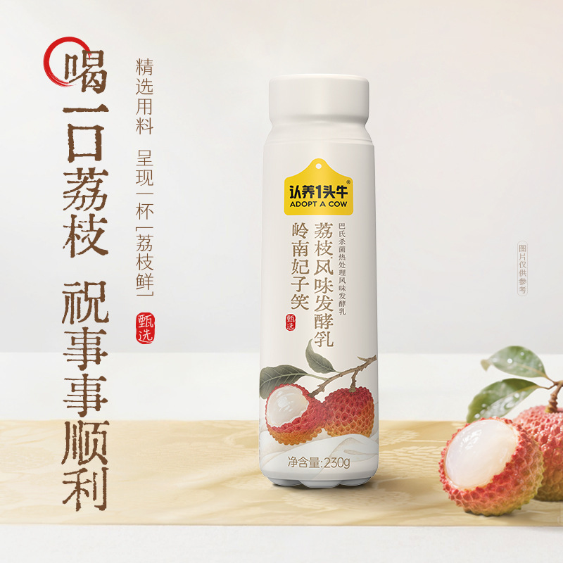 Adopt Lychee Flavor Fermented Milk 230g*10 Bottles Yogurt Drink Lychee Flavor Nutritional Breakfast Milk for Kidsren and Students
