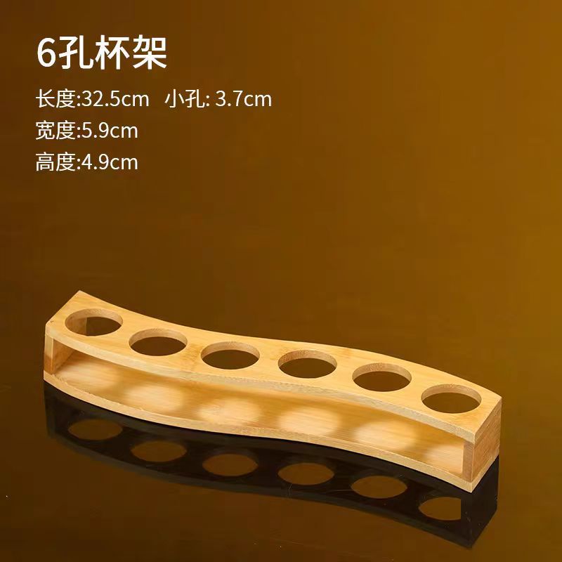 Portavasos de estante de vino creativo del hogar portavasos de madera de bambú copa de vino blanco pequeña taza de vino bandeja de almacenamiento estante de taza de espíritus