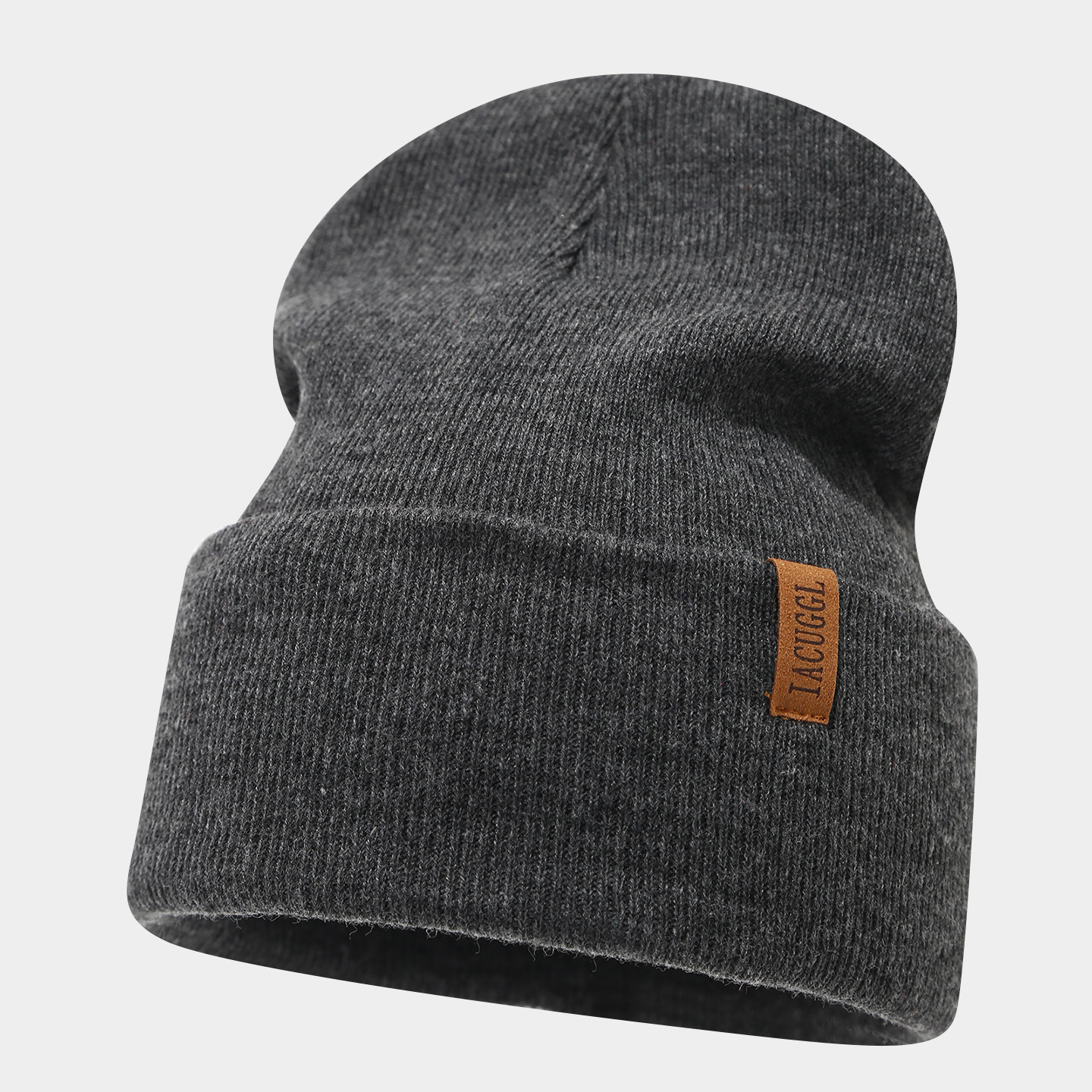 Unisex-Winter-Strickset, 3-teilig, mit Vintage-Ledermütze mit Buchstabenaufnäher, Schal und Handschuhen – warmes, wärmendes Set zum Schutz vor Kälte im Freien für Damen und Herren._voghion.com