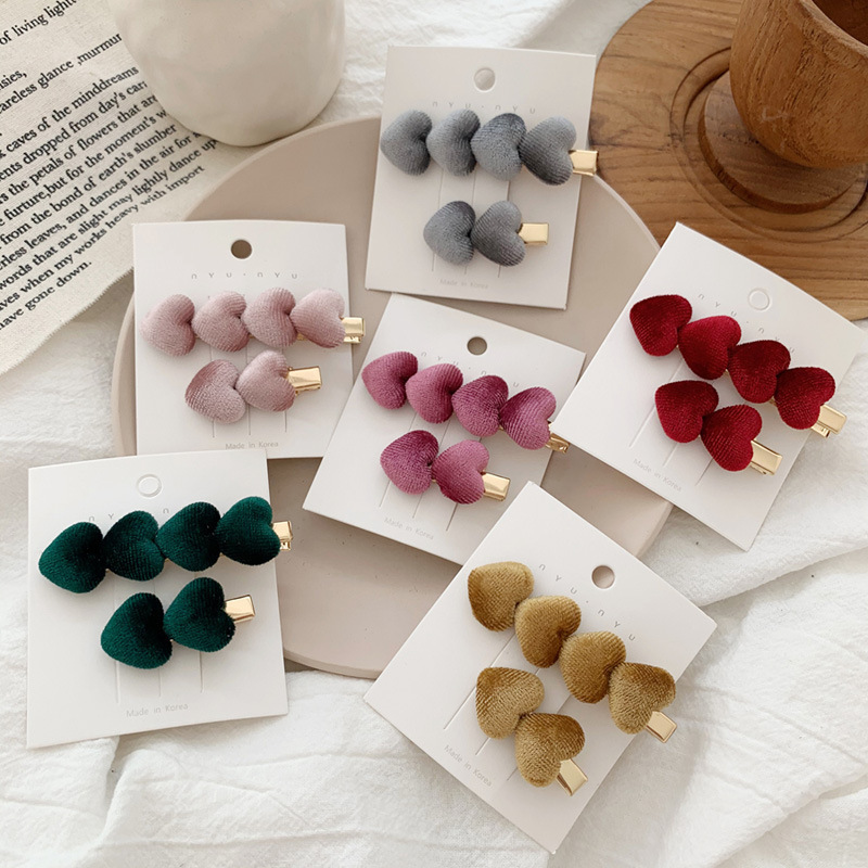 Simple Style Heart Shape Cloth Hair Clip display picture 2