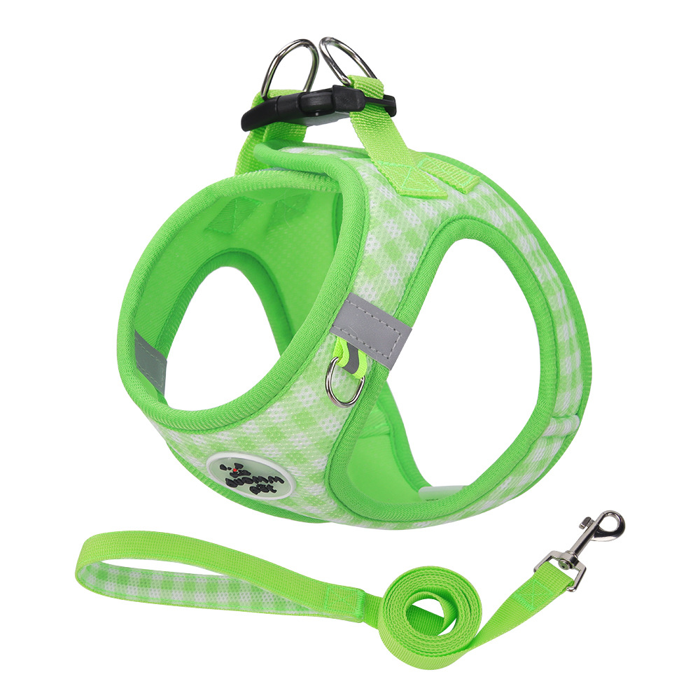Arnés nuevo para gatos con un moderno diseño a cuadros, arnés antiescape para mascotas, arnés universal para gatos y perros.