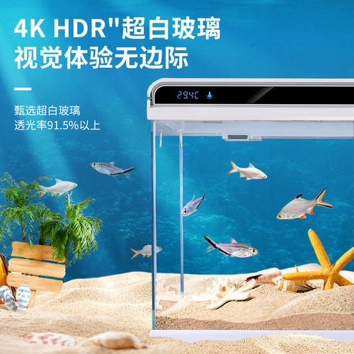 Forest super white glass goldfish tank living room mini small desktop home aquarium ecosystem water change free landscape tank