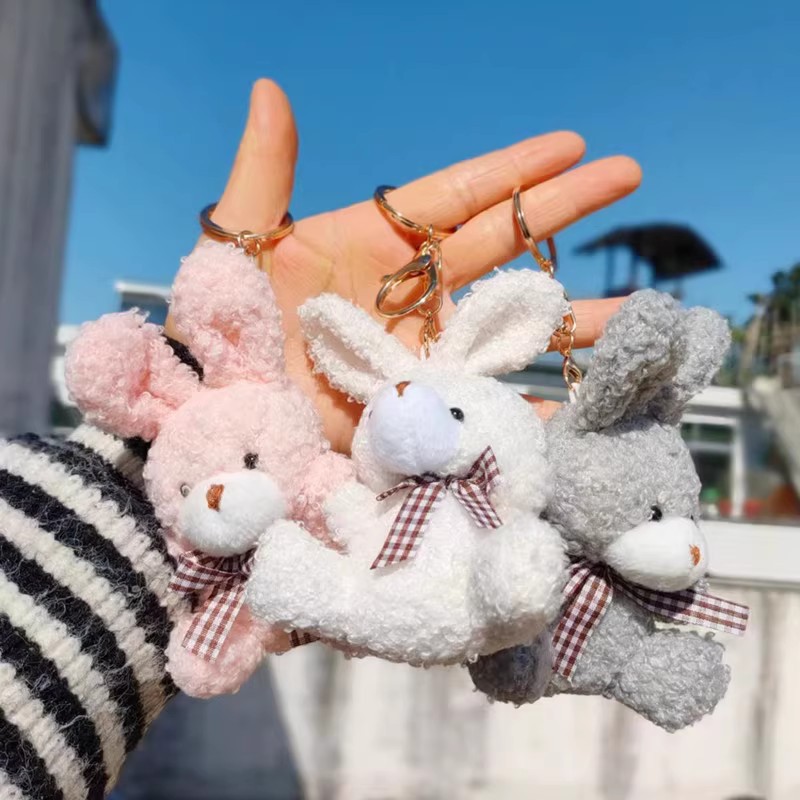 50g Weight Bag Pendant, Keychain Classification 1 Piece Quantity Daily Occasion PP cotton, Plush Material Rabbit, Knot, Bowtie Pattern Unisex Gender Cute Style 1 Piece Rabbit Knot Bowtie Bag Pendant Keychain PP Cotton Plush Unisex Cute Bag Pendant Keychain 无