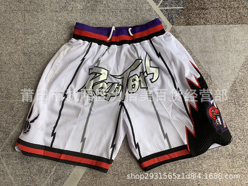 Comercio exterior pantalones de fútbol al por mayor Warriors Lakers 76 caliente Raptor mágico bolsillo bordado pantalones cortos pantalones de baloncesto NFL