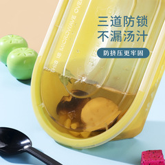 Wholesale American-style oval disposable fruit salad bowl with no leaks, rectangular takeout fast food bento box