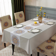 Chinese style tablecloth waterproof and oil-proof no-wash anti-scalding pvc light luxury rectangular simple style dining table mat coffee table tablecloth