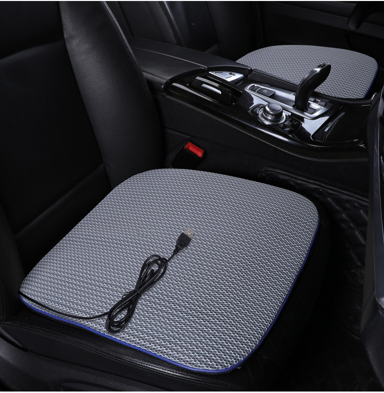 Summer Ventilated Car Seat Cushion Summer Cool Mat USB Cold Air Breathable Cooling Mat Truck Blowing Mat Home and Car Dual Use