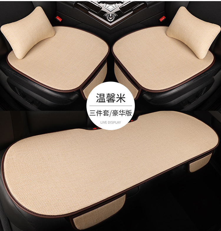 2026 Factory Direct Sales New Model All-Season Linen Cotton Car Seat Cushion Universal Car Seat Cover