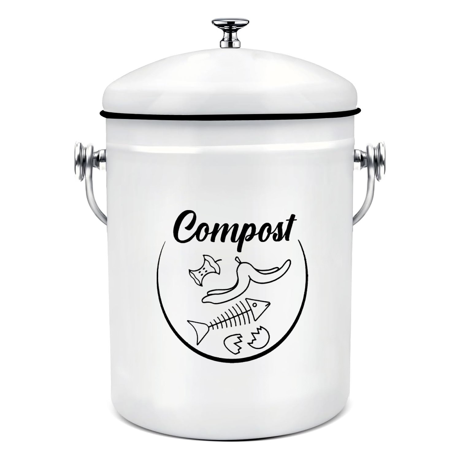 5L Kitchen Waste Recycling Bucket Household Storage Compost Bucket Kitchen Waste Bucket Trash Can with Lid Kitchen Trash Can