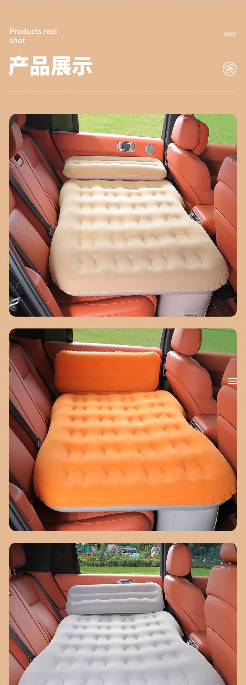 Car Portable Inflatable Bed, Automatic Inflating and Deflating Sleeping Device, Inflatable Bed, Car Rear Seat Air Mattress, Travel Bed