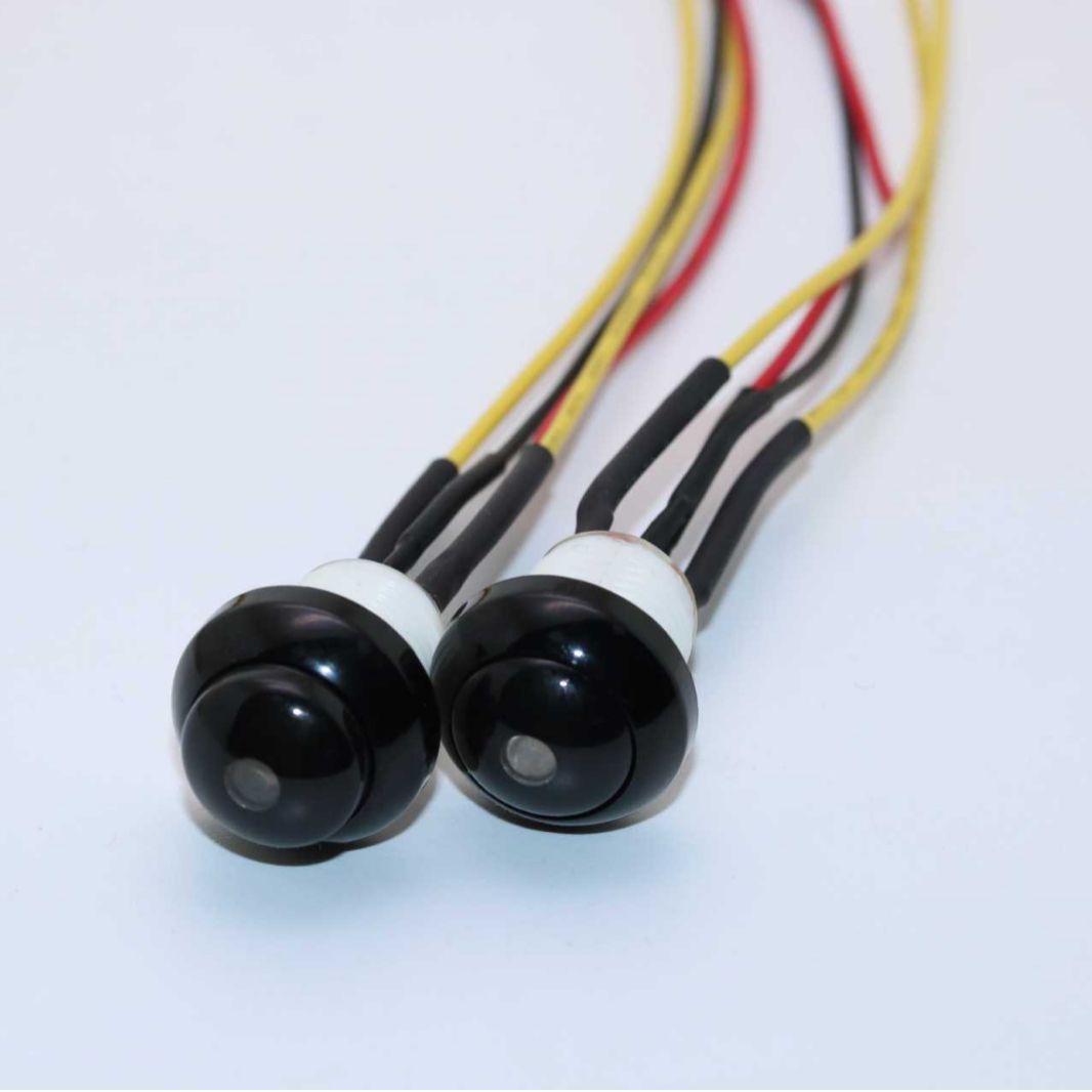 昭华供应 自复位开孔12mm四脚带灯圆头防水按键开关 替代ITW-SA48