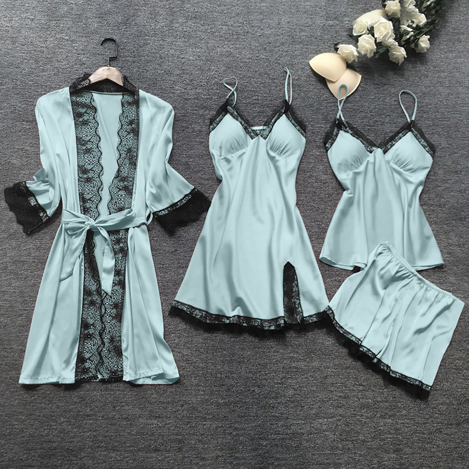 Camisón pijamas comercio exterior estilo caliente traje de servicio a domicilio mujer estación independiente europea y americana AliExpress compra al por mayor de sardina elástica