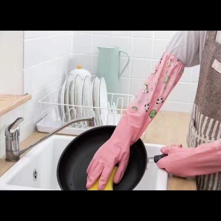 Luvas de lavar louça impermeáveis grossas com forro polar_voghion.com