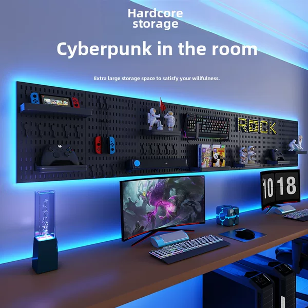 Black Hole Board Punch-Free Bedroom Storage Rack Study E-Sports Room Wall Splicing Wall Hanging Storage Display Partition