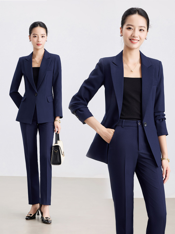 西装套装女秋冬职业正装时尚气质西服职场上班面试酒店接待工作服|undefined